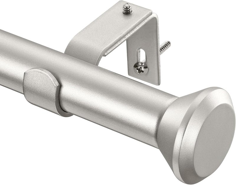 SIMEWIN Heavy Duty Curtain Rods for Windows 28 to 48 Inches, 1 Inch Silver Adjustable Curtain Rods with Diamond Finials (Silver,28-48) - Image 1